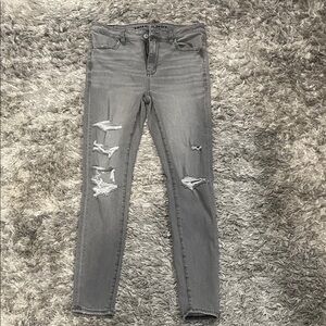 American Eagle Outfitters Ripped Gray Skinny Jeans